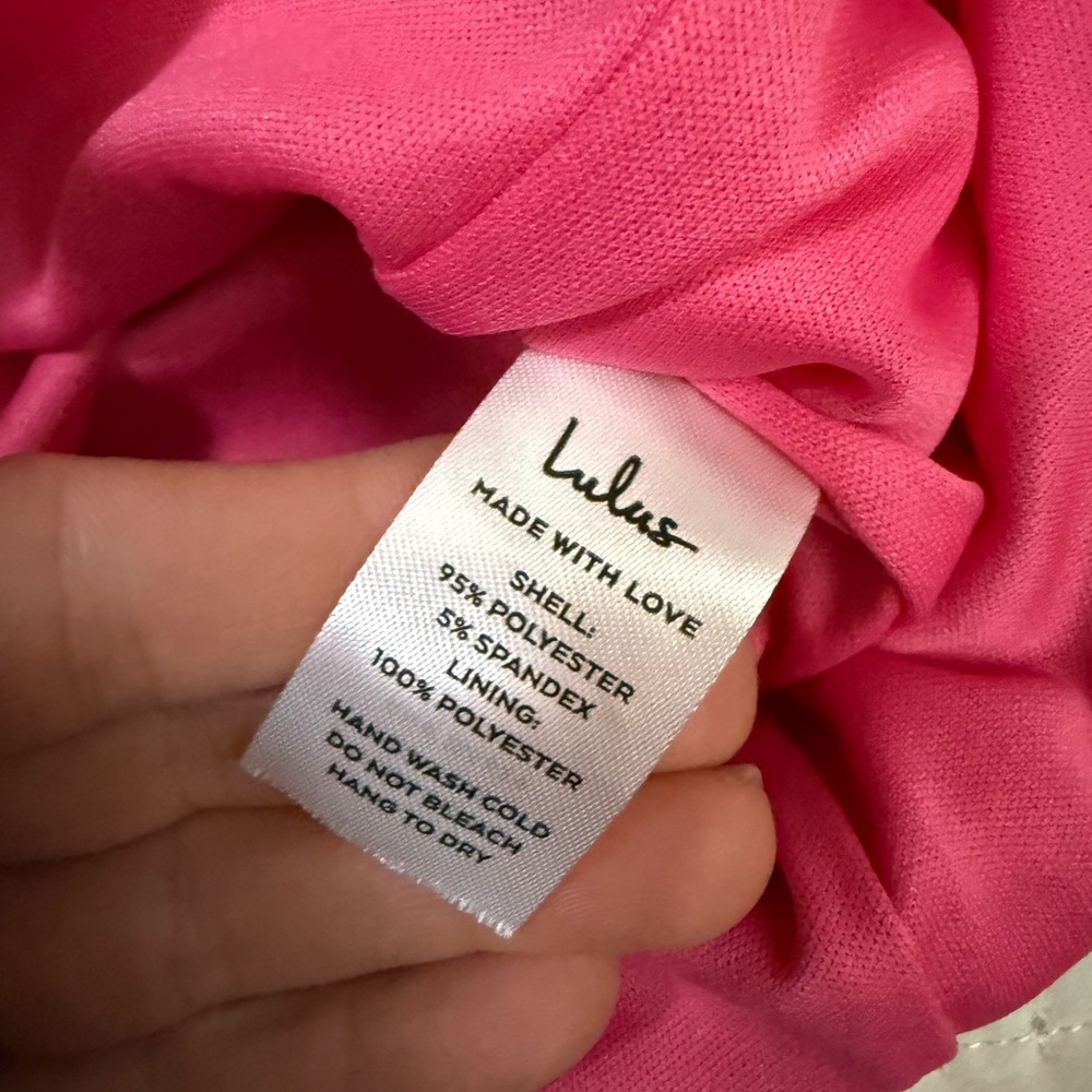 NWT Lulu’s Party for Two Asymmetrical Bodycon Cocktail Dress in Hot Pink - XS - Picture 8 of 11